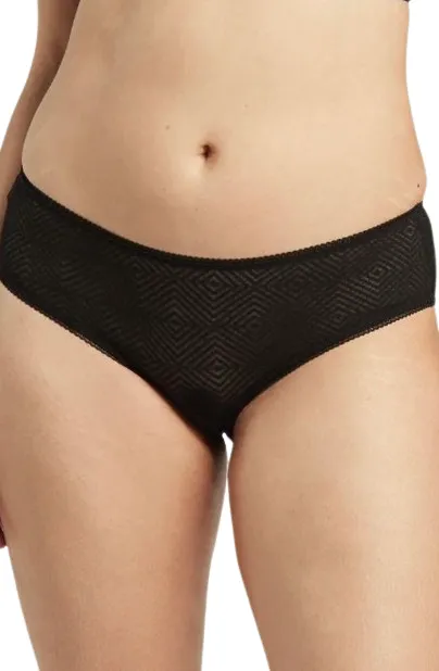 The Sheer Deco Hipster Brief Black