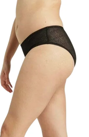 The Sheer Deco Hipster Brief Black