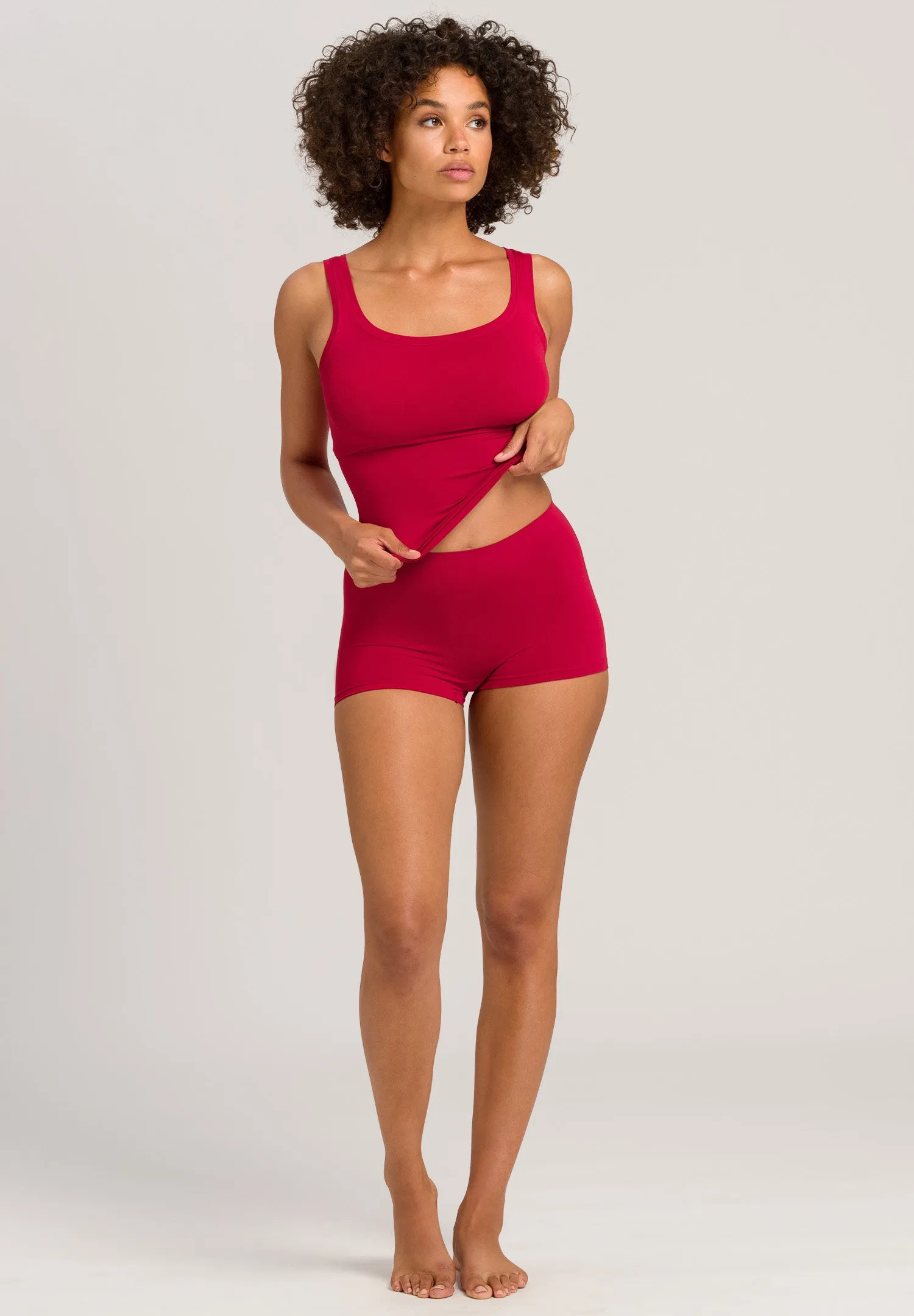 Touch Feeling Round Neck Tank Top | Garnet Red 71814-2401