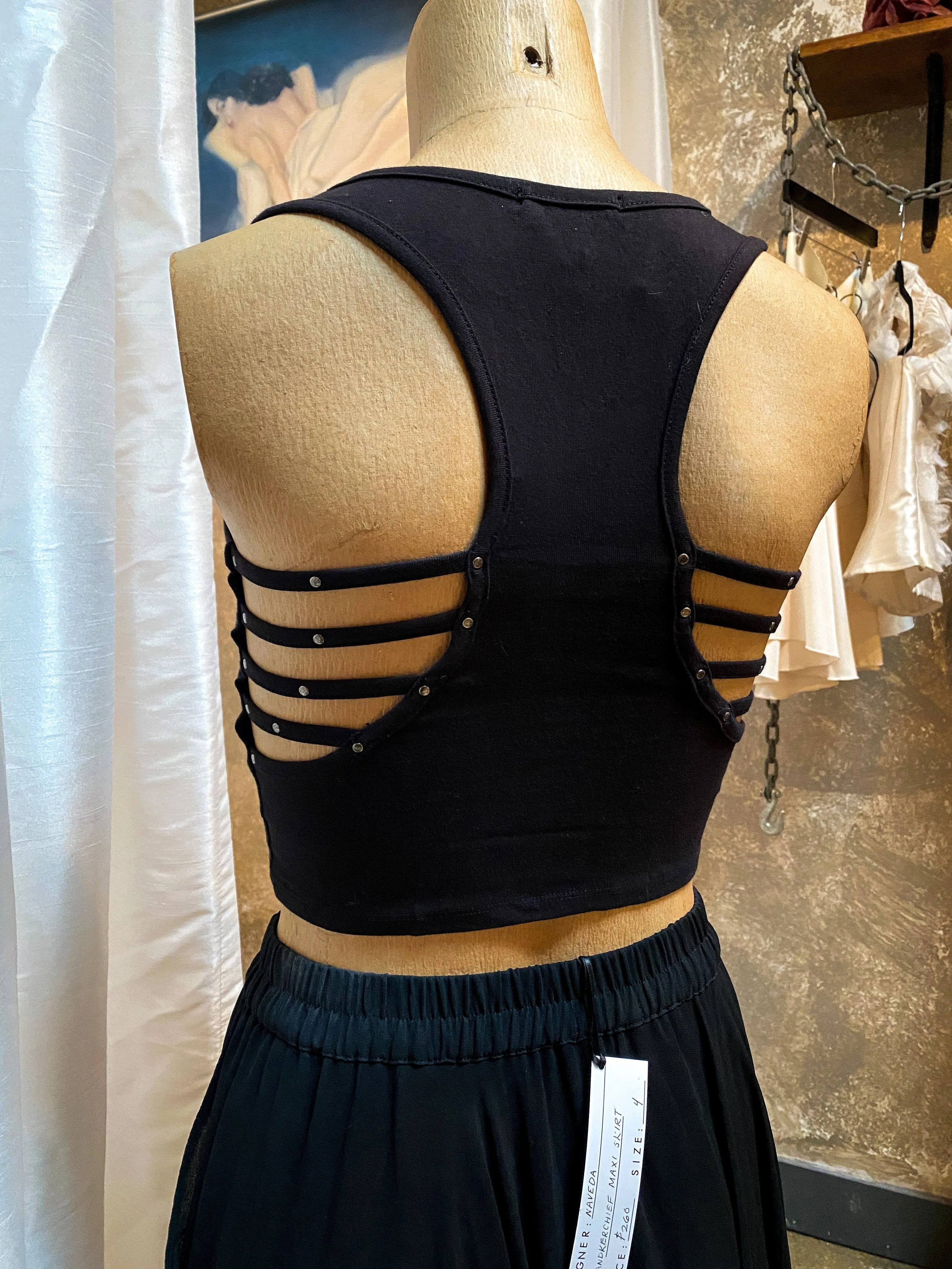 Tough Luv Strappy Crop Top - Black