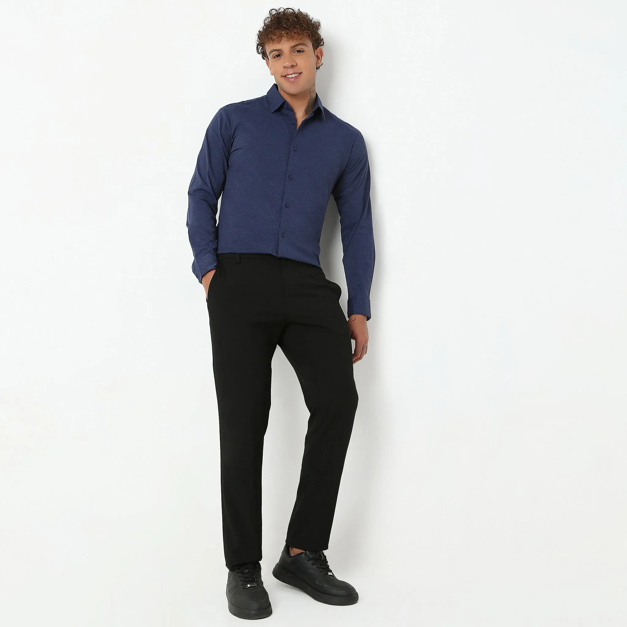 Travelator™ Shirt - 4-Way Ultra Stretch Slim Fit Wash & Wear - "Zero Top Stitch" - Saville Row Finish Full Sleeves