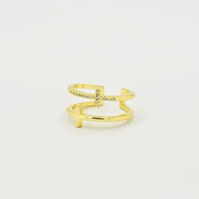 Treasure Jewels: Double Cross Ring Gold