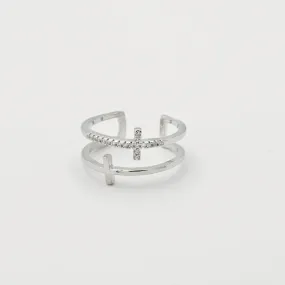 Treasure Jewels: Double Cross Ring Silver