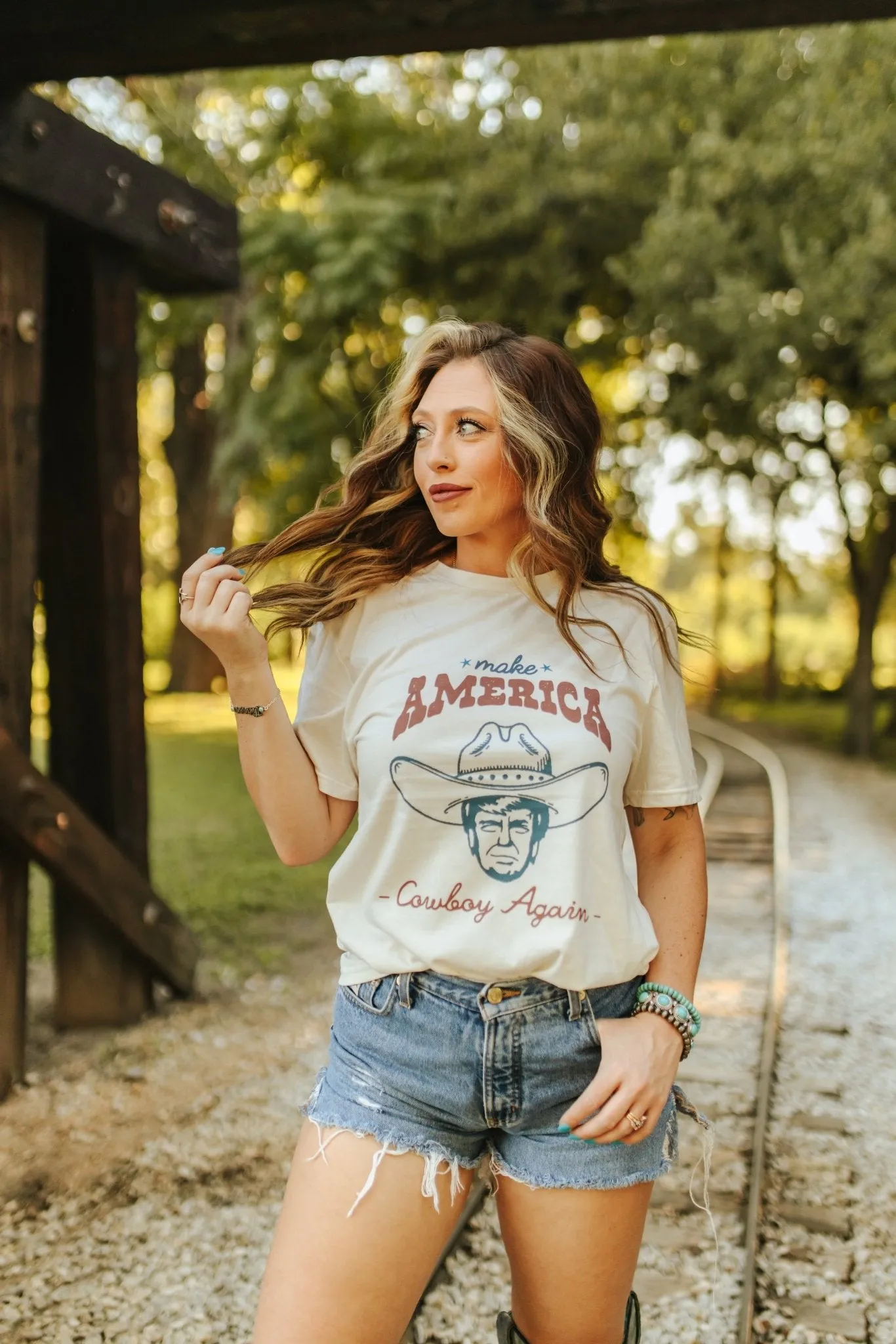 Trump Make America Cowboy Again Graphic Tee