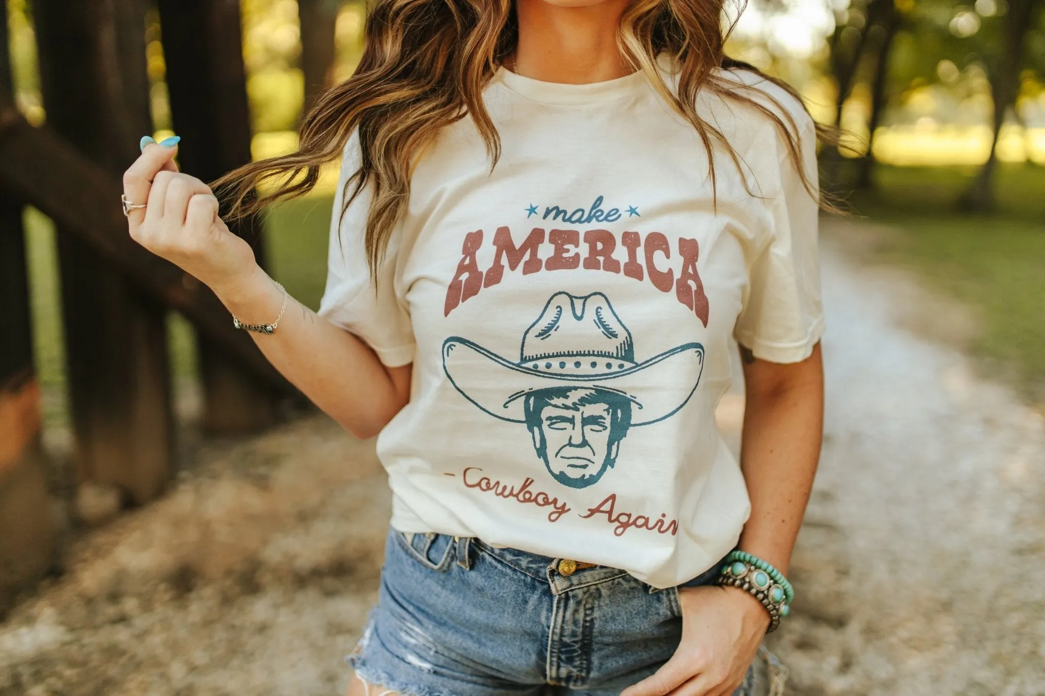 Trump Make America Cowboy Again Graphic Tee