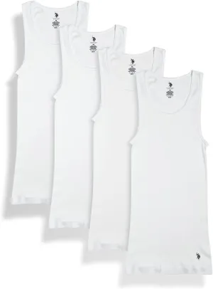 U.S. Polo Assn. Men's 4-Pack Cotton Ribbed Tank Tops