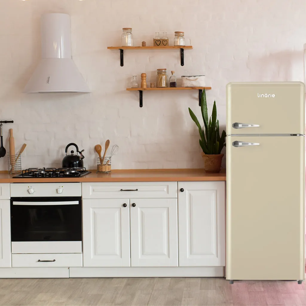 Valloire 209L Cream Retro Top Mount Fridge LK200DDCREAM