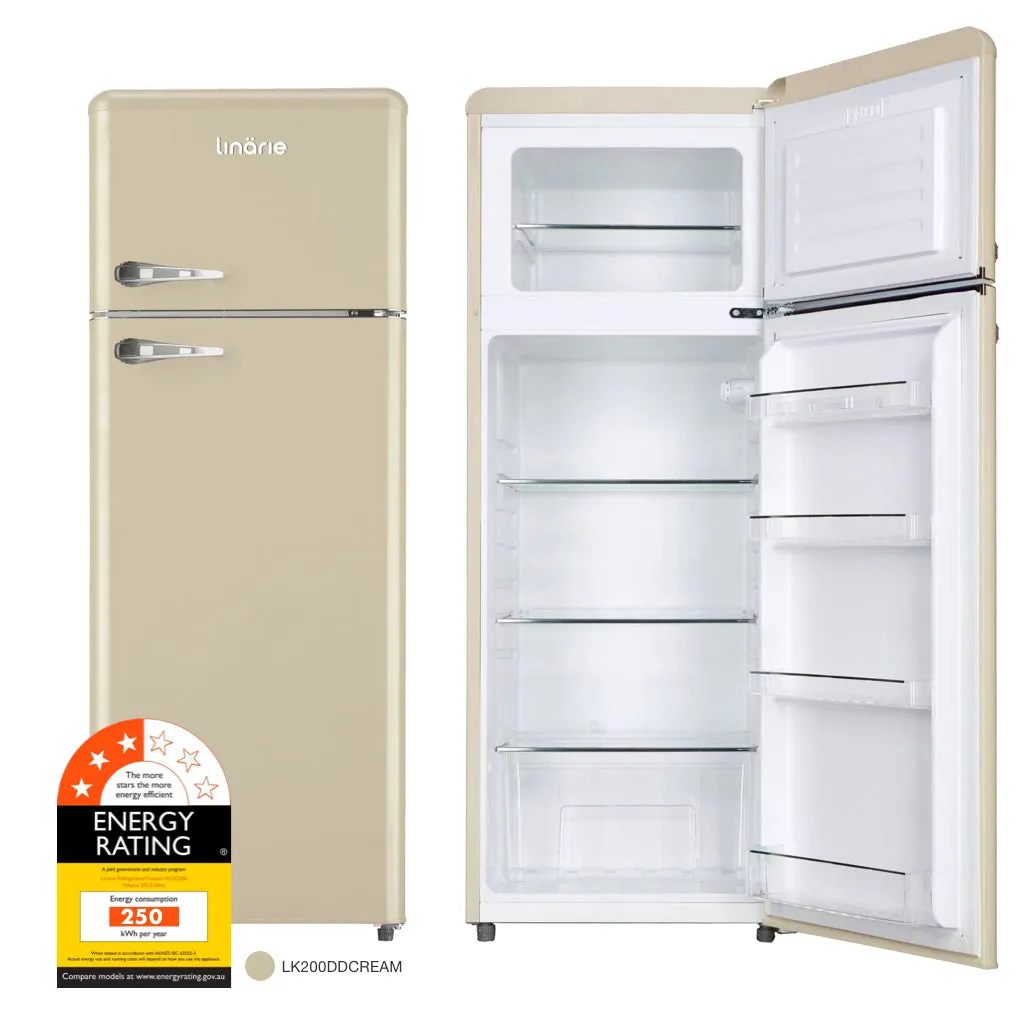 Valloire 209L Cream Retro Top Mount Fridge LK200DDCREAM