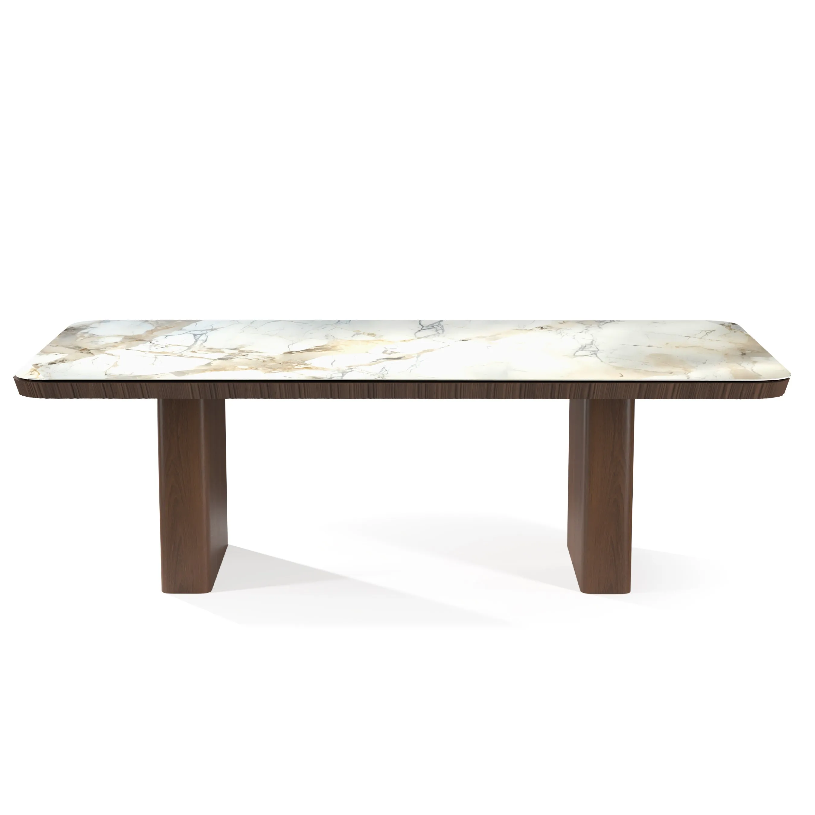 Vincenzo Ceramic Dining Table with Elicia side and arm chairs