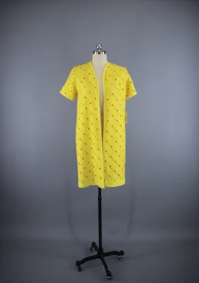 Vintage 1960s Yellow Linen Jacket / Edith Flagg