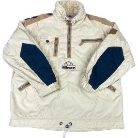 Vintage 90s 00s Beige Cream Embroidered Ellesse Oversized Ski Jacket XL