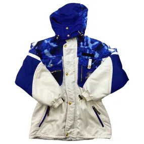 Vintage 90s 00s White Blue Decente Ski Jacket Coat Retro L