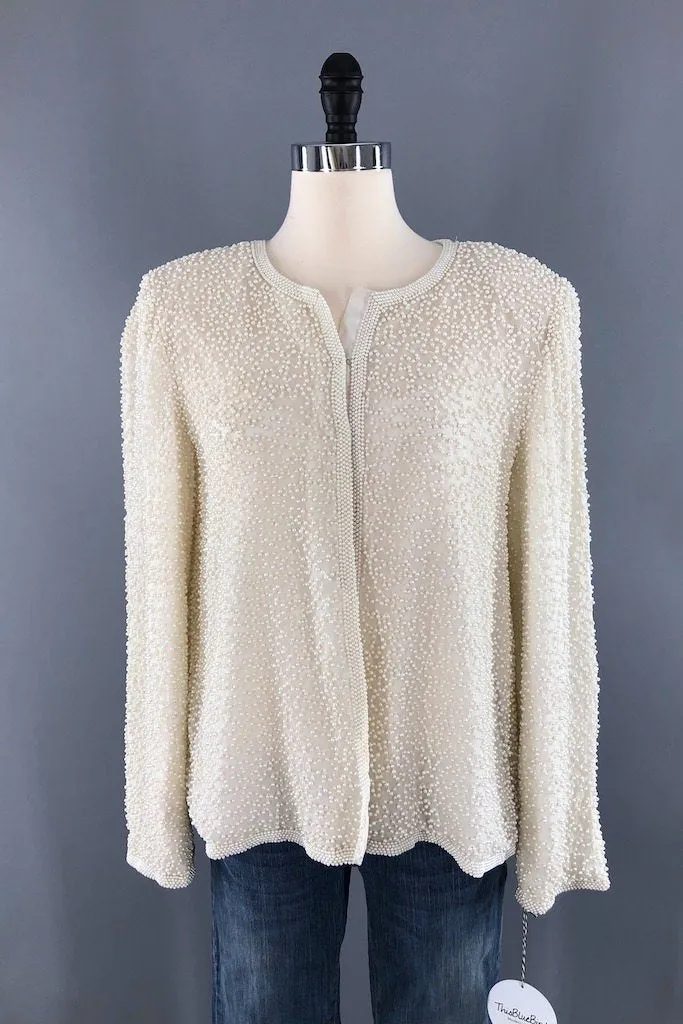 Vintage Pearl Beaded Jacket w/ Original Tag