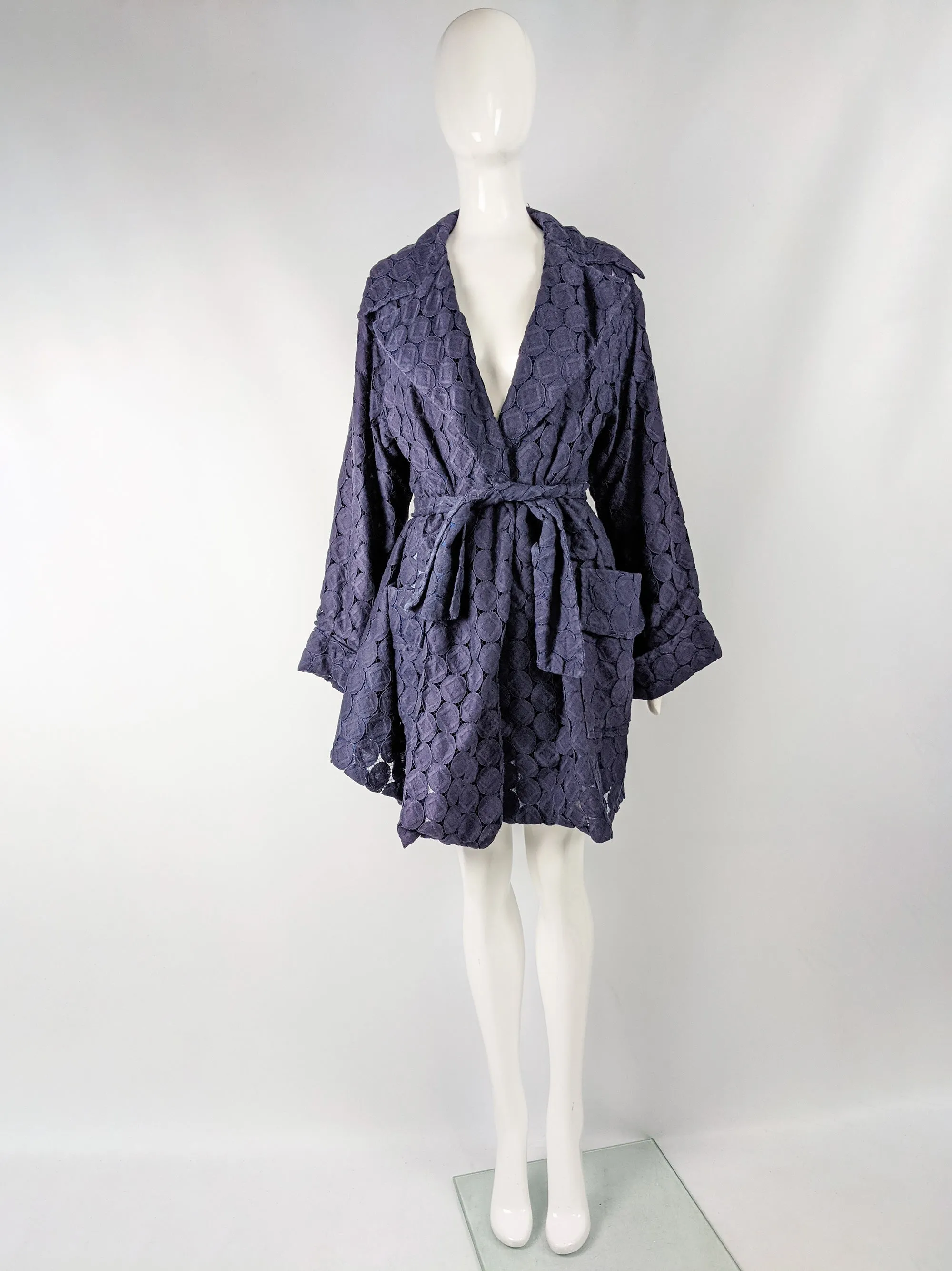 Vintage Semi Sheer Lace Cutout Opera Coat, S/S 1991