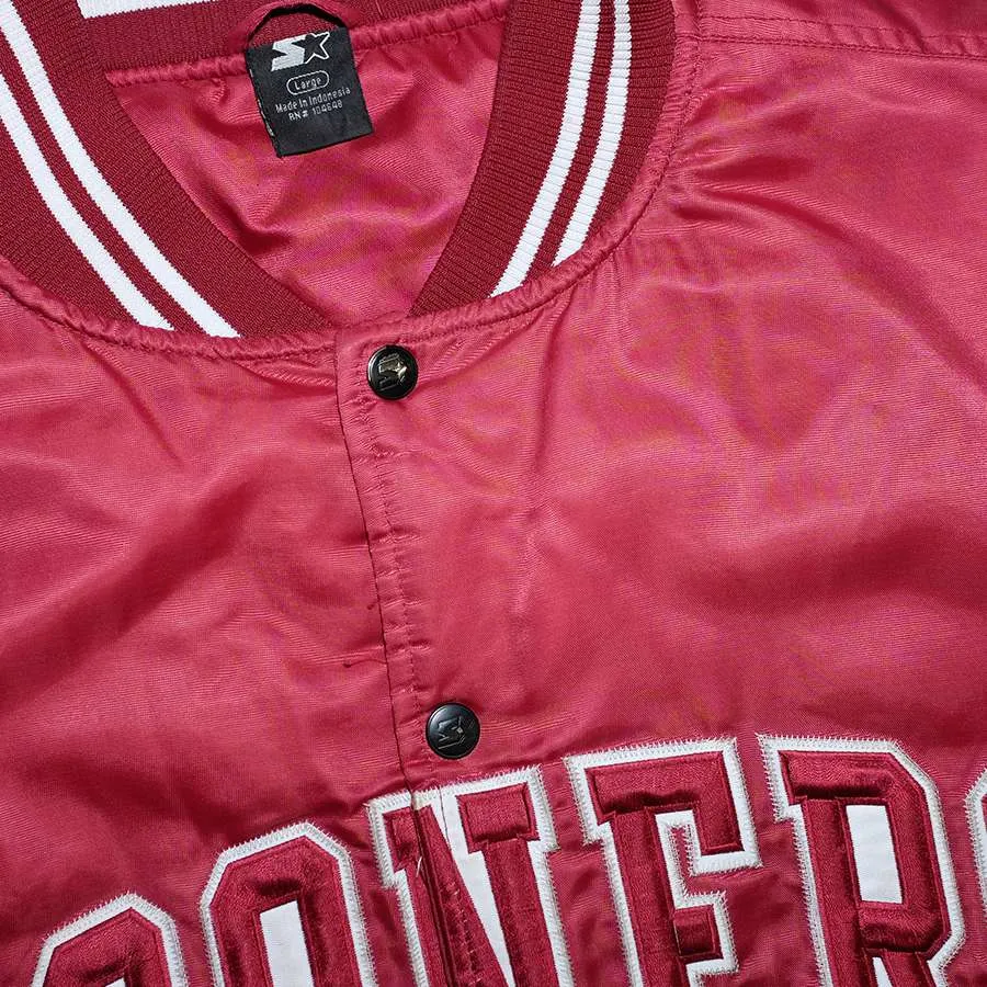 Vintage Starter Oklahoma Sooners Satin Bomber Jacket Large