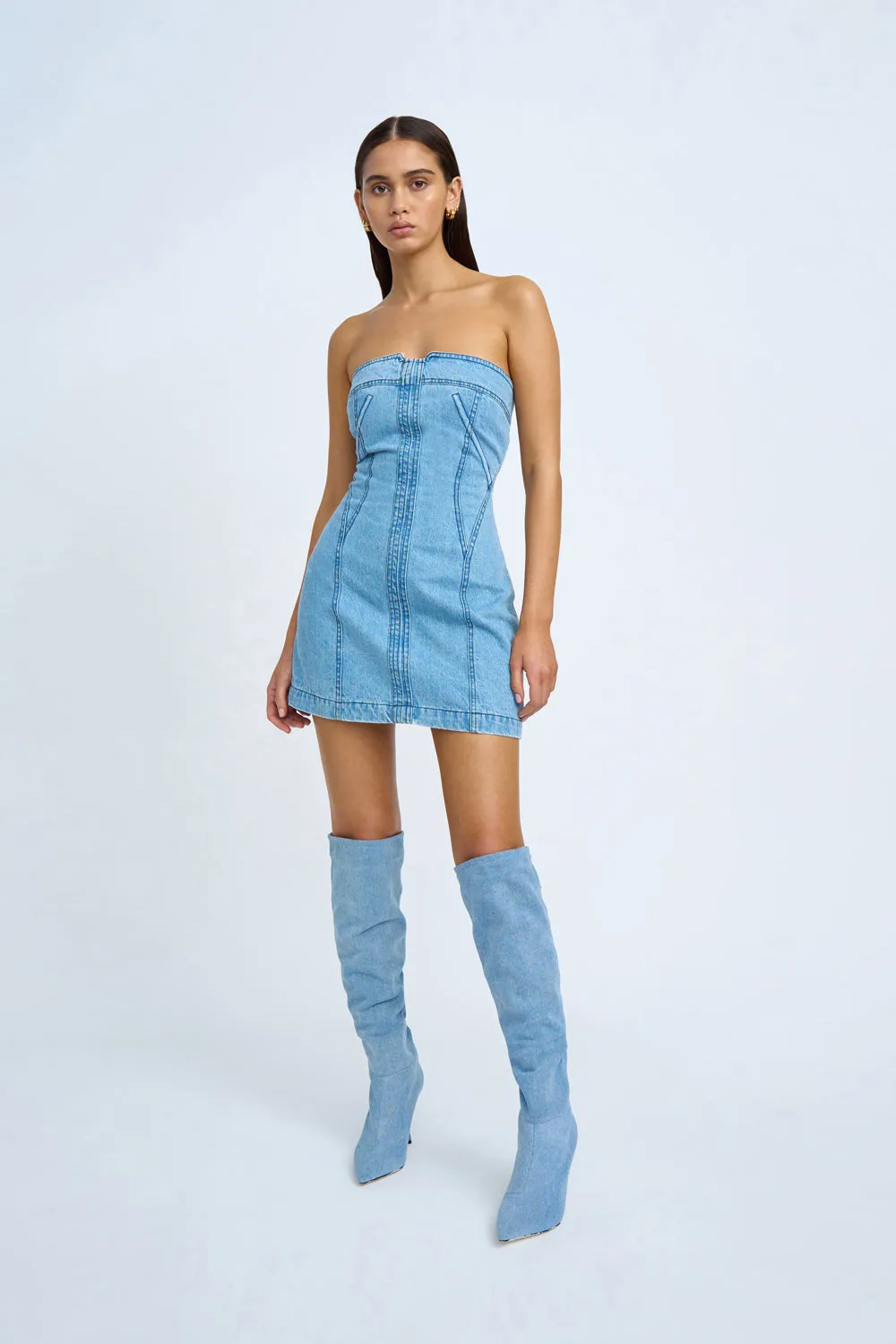 Vivienne Denim Mini Dress | Final Sale - Blue Wash