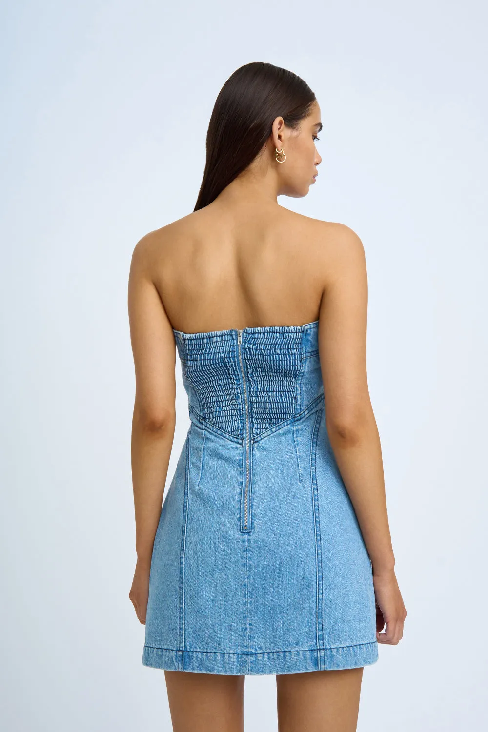 Vivienne Denim Mini Dress | Final Sale - Blue Wash