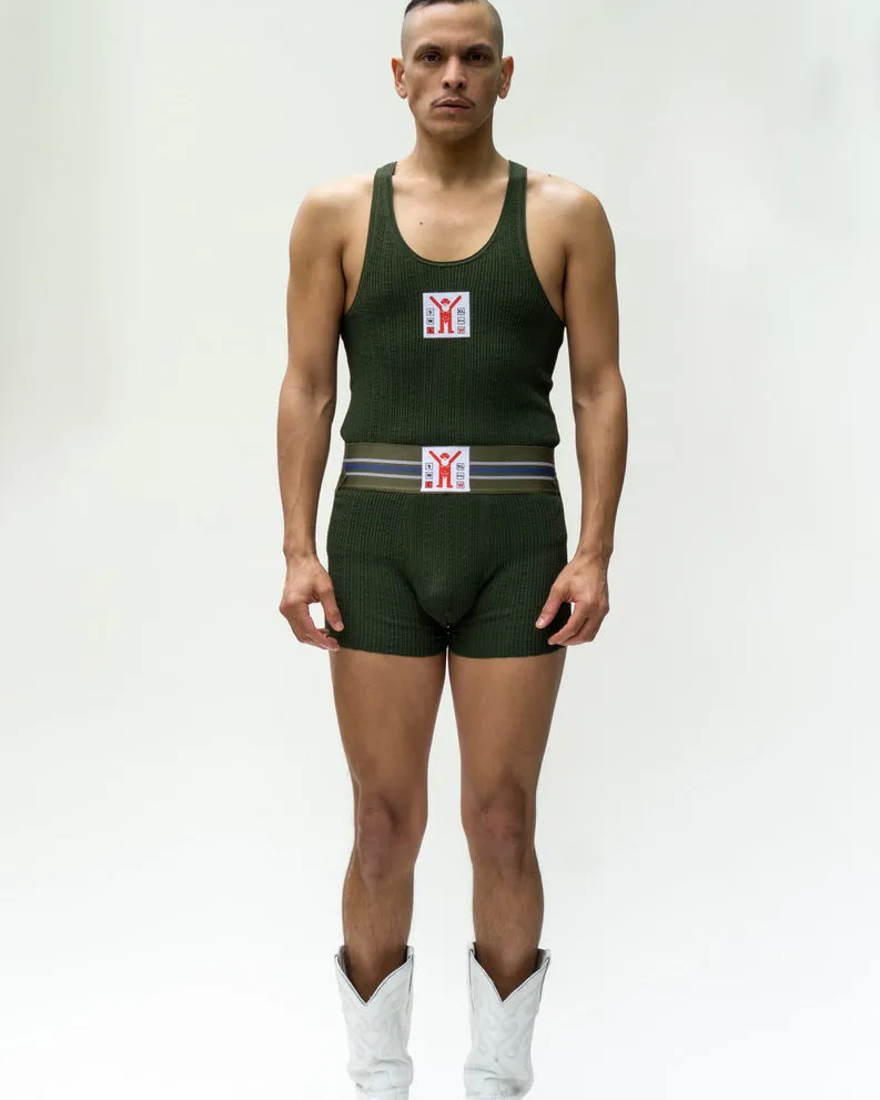 WALTER VAN BEIRENDONCK Jock Tank Green SS23