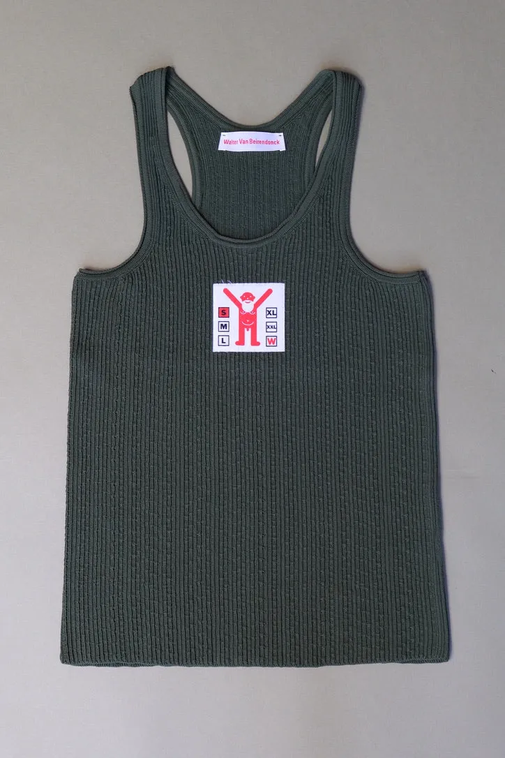 WALTER VAN BEIRENDONCK Jock Tank Green SS23