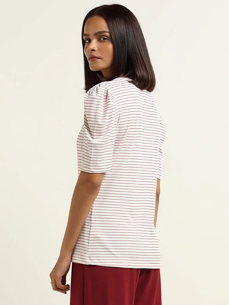 Wardrobe Red Striped Top