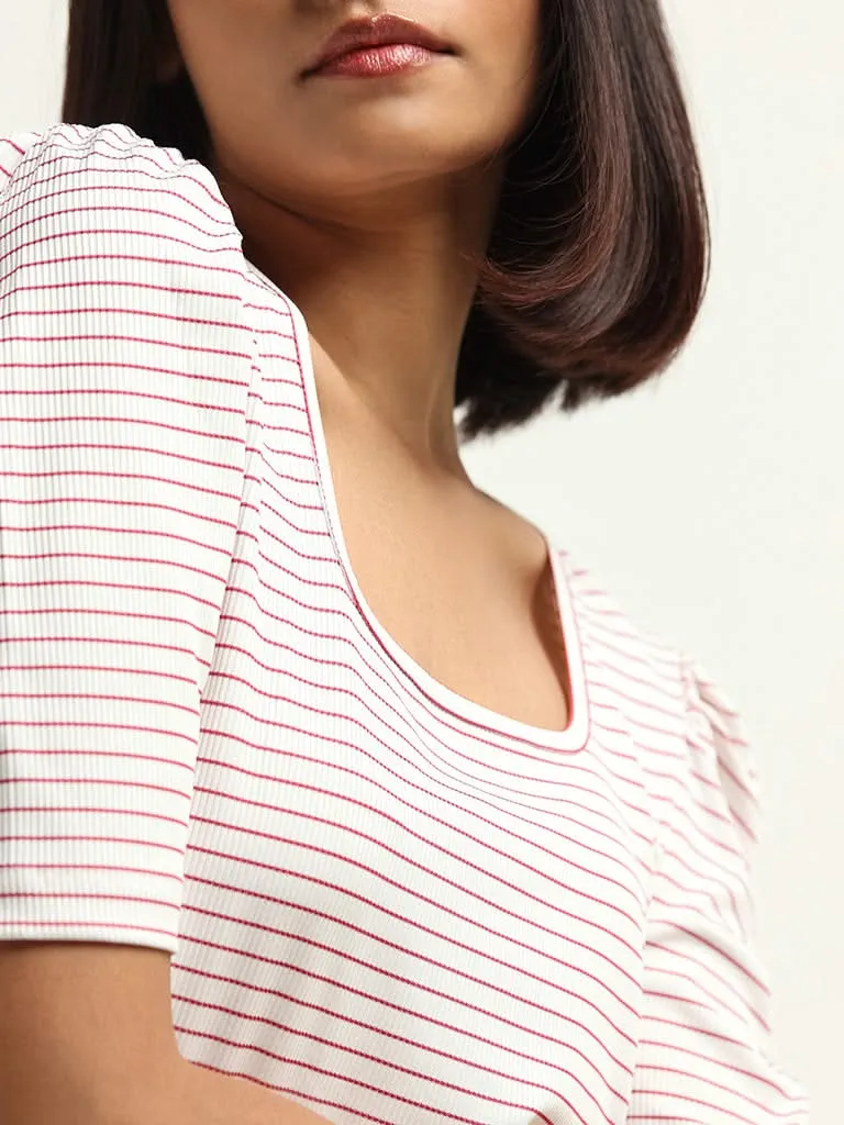 Wardrobe Red Striped Top