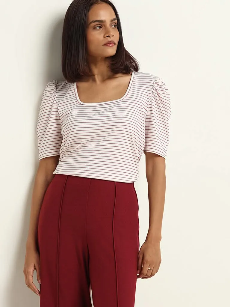 Wardrobe Red Striped Top