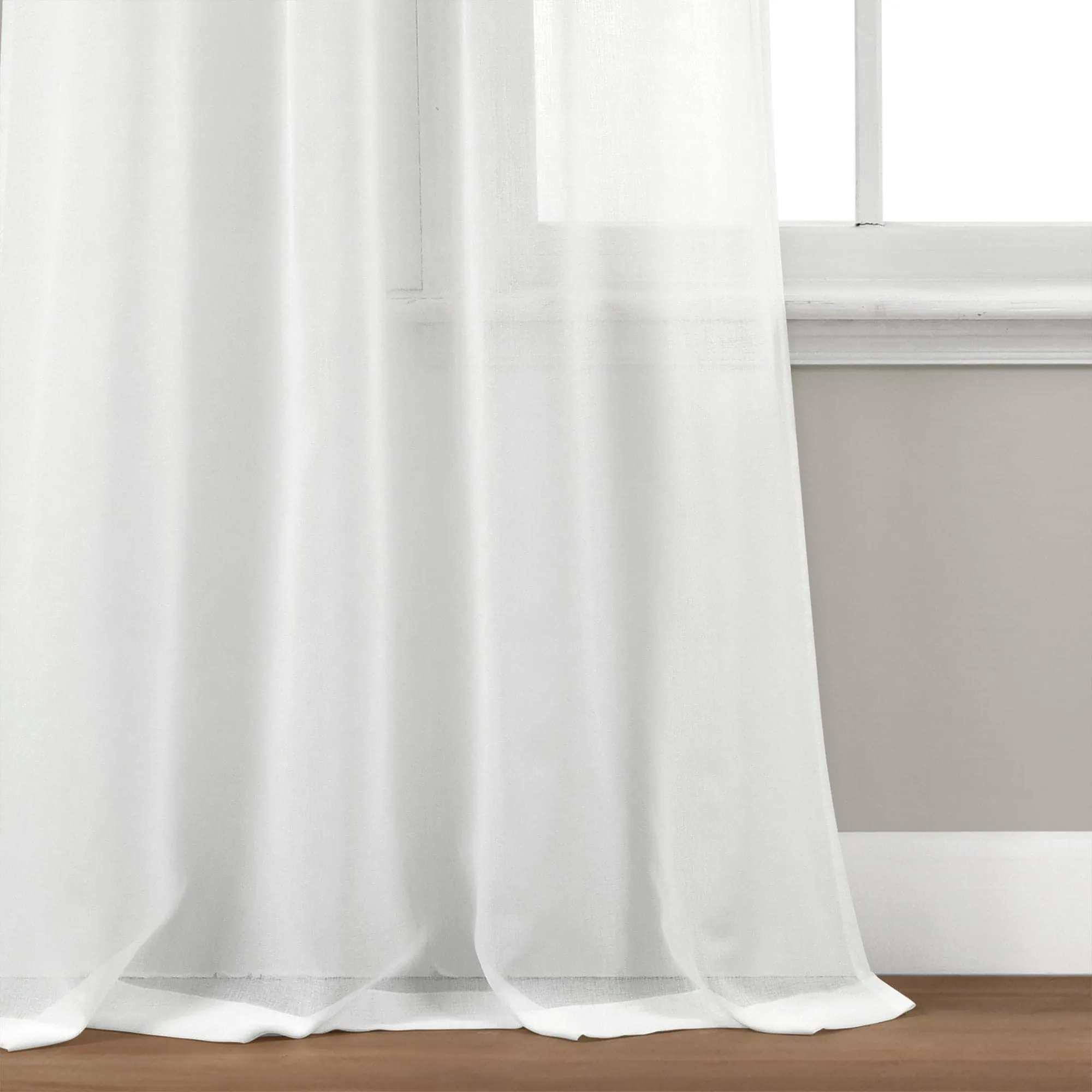 Weeping Flower Sheer Window Curtain Panel Set