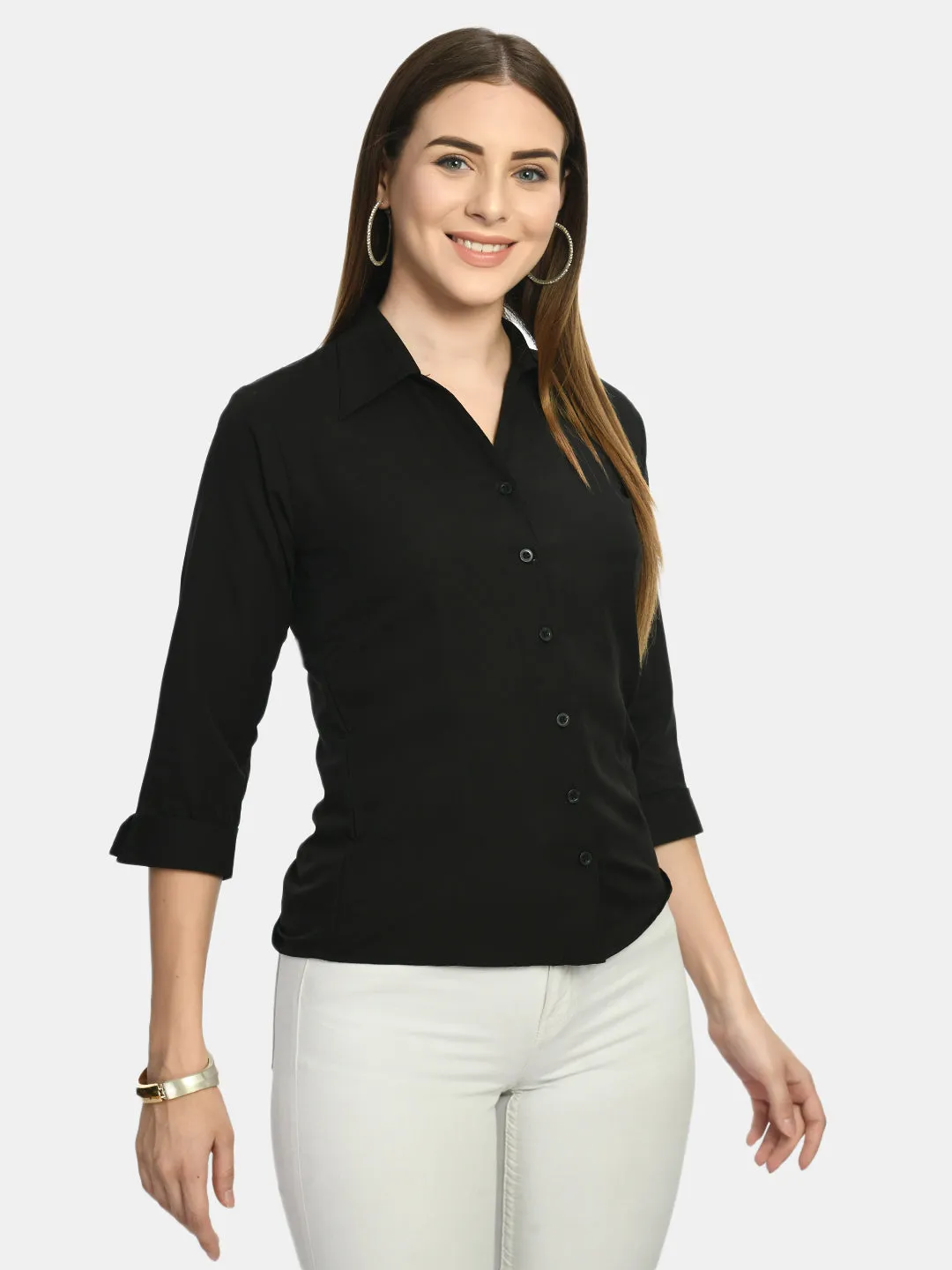 Women Black Formal Shirt