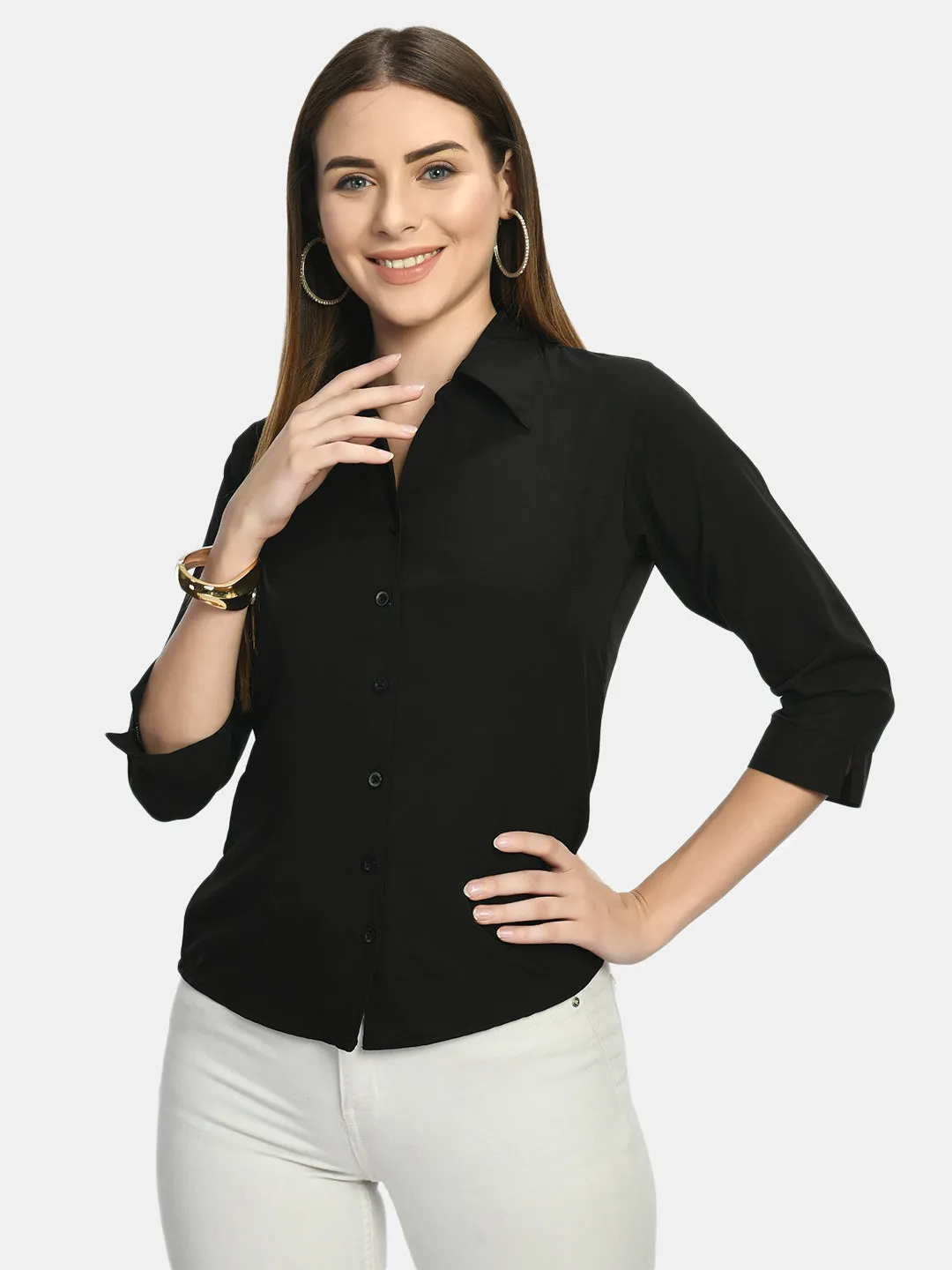 Women Black Formal Shirt