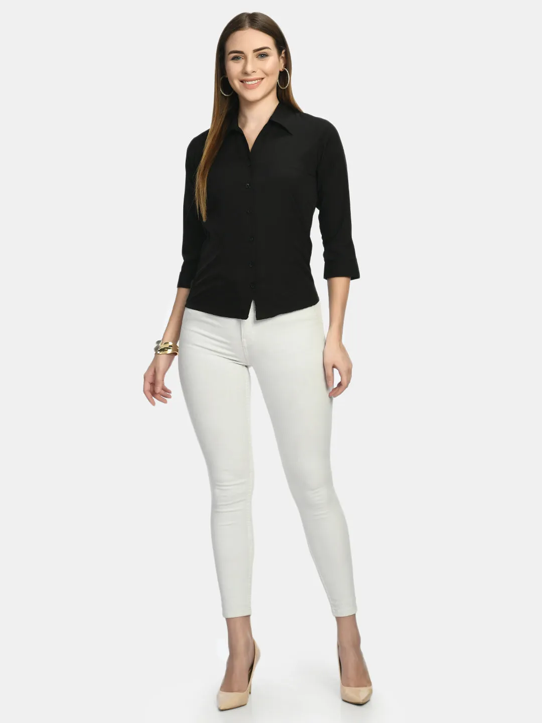 Women Black Formal Shirt