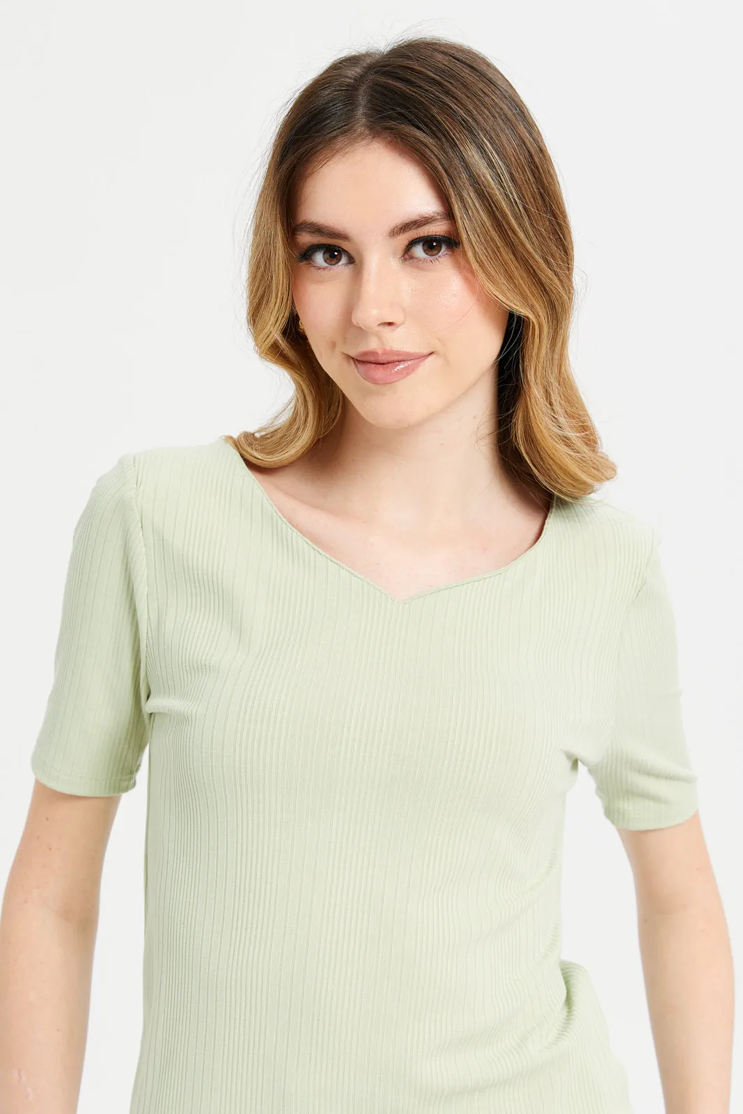 Women Mint Formal Jersey Top