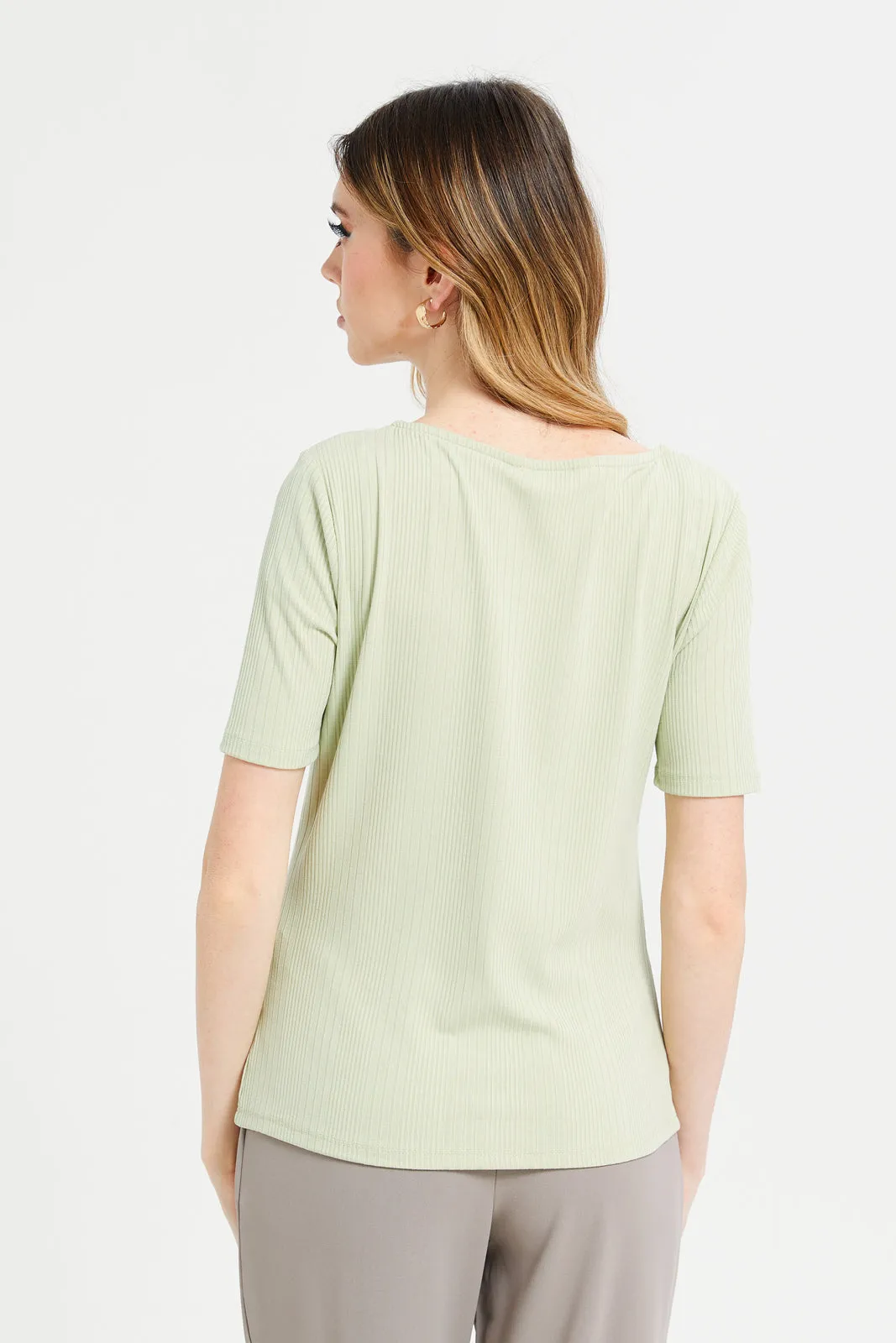 Women Mint Formal Jersey Top