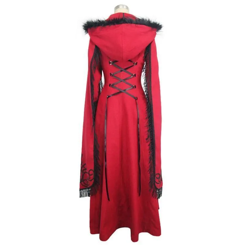 Women's Angel Sleeve Tasseled Goth Long Coat