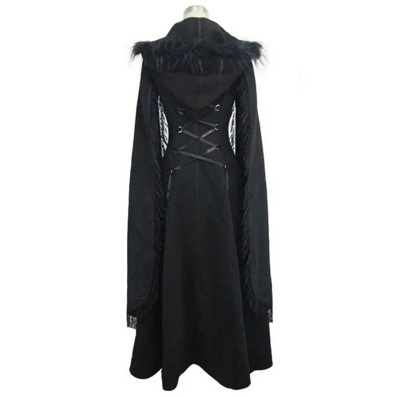 Women's Angel Sleeve Tasseled Goth Long Coat