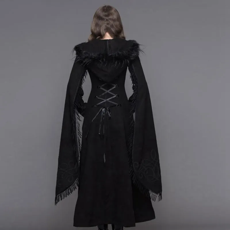 Women's Angel Sleeve Tasseled Goth Long Coat