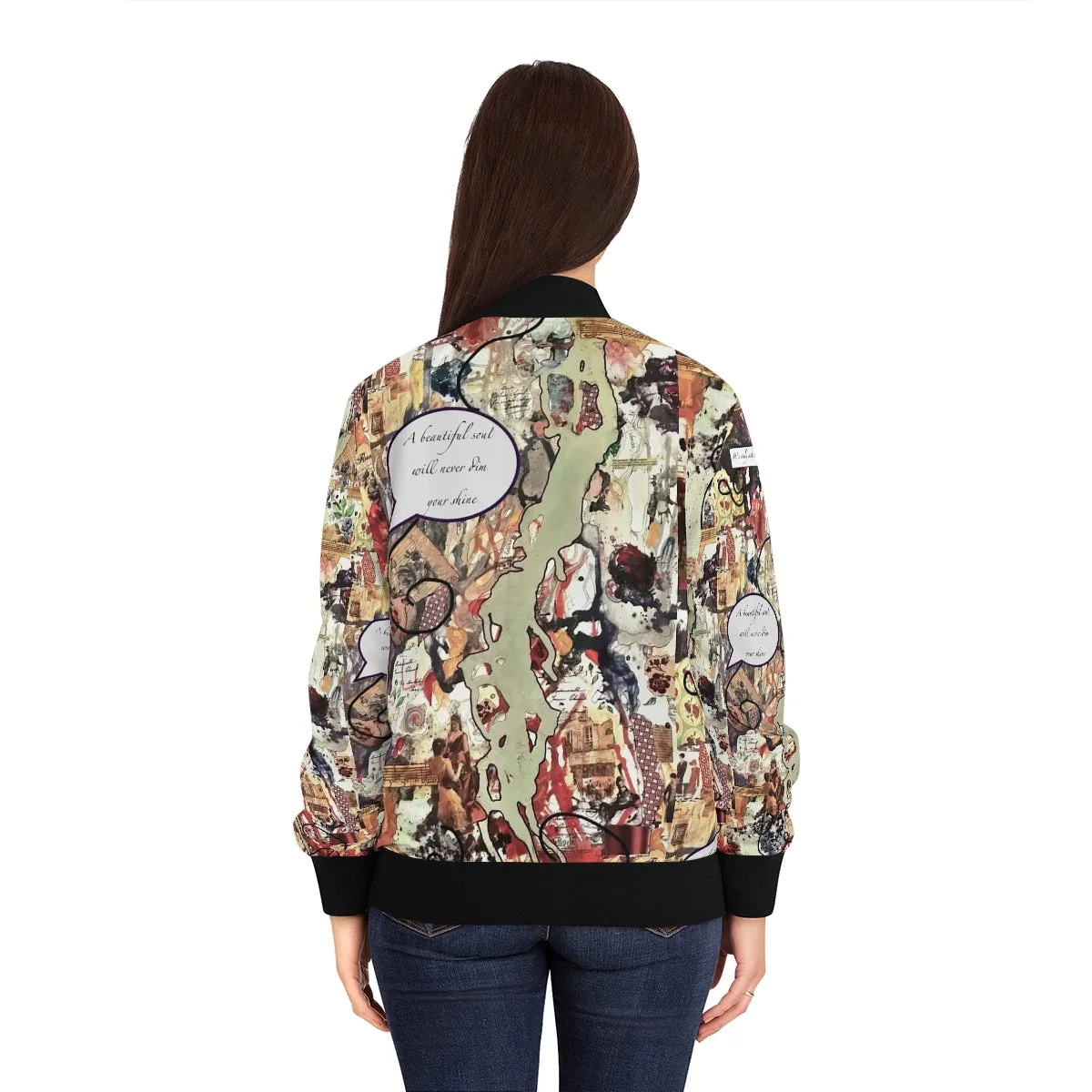 Women's Bomber Jacket (AOP) BEAUTIFUL SOUL