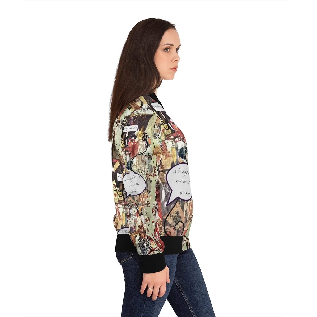 Women's Bomber Jacket (AOP) BEAUTIFUL SOUL