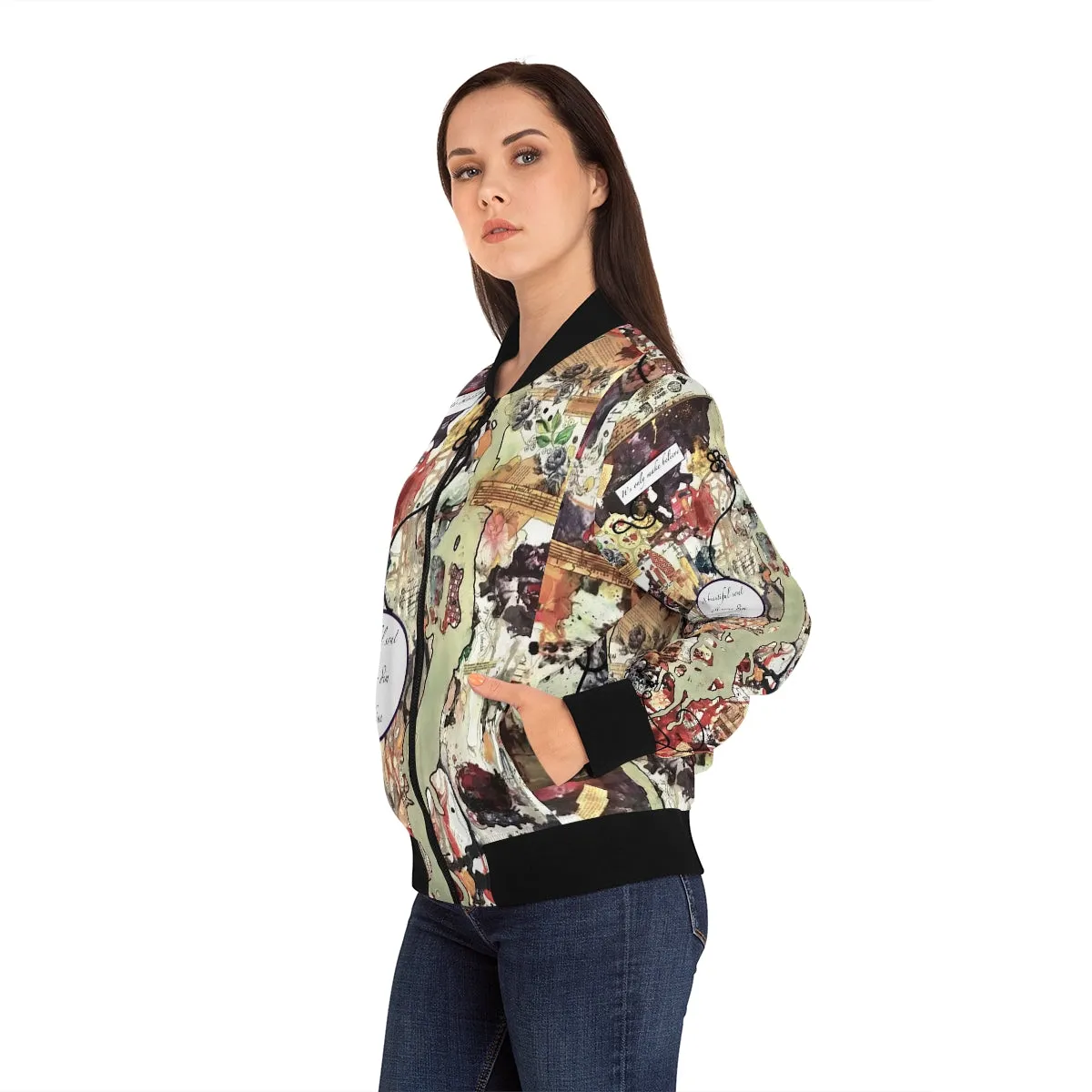 Women's Bomber Jacket (AOP) BEAUTIFUL SOUL