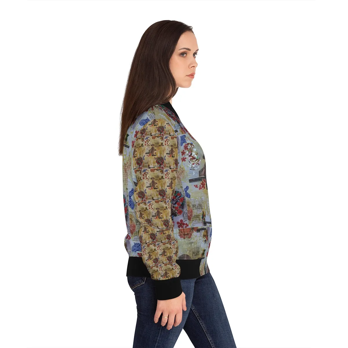 Women's Bomber Jacket (AOP) PATHWAYS