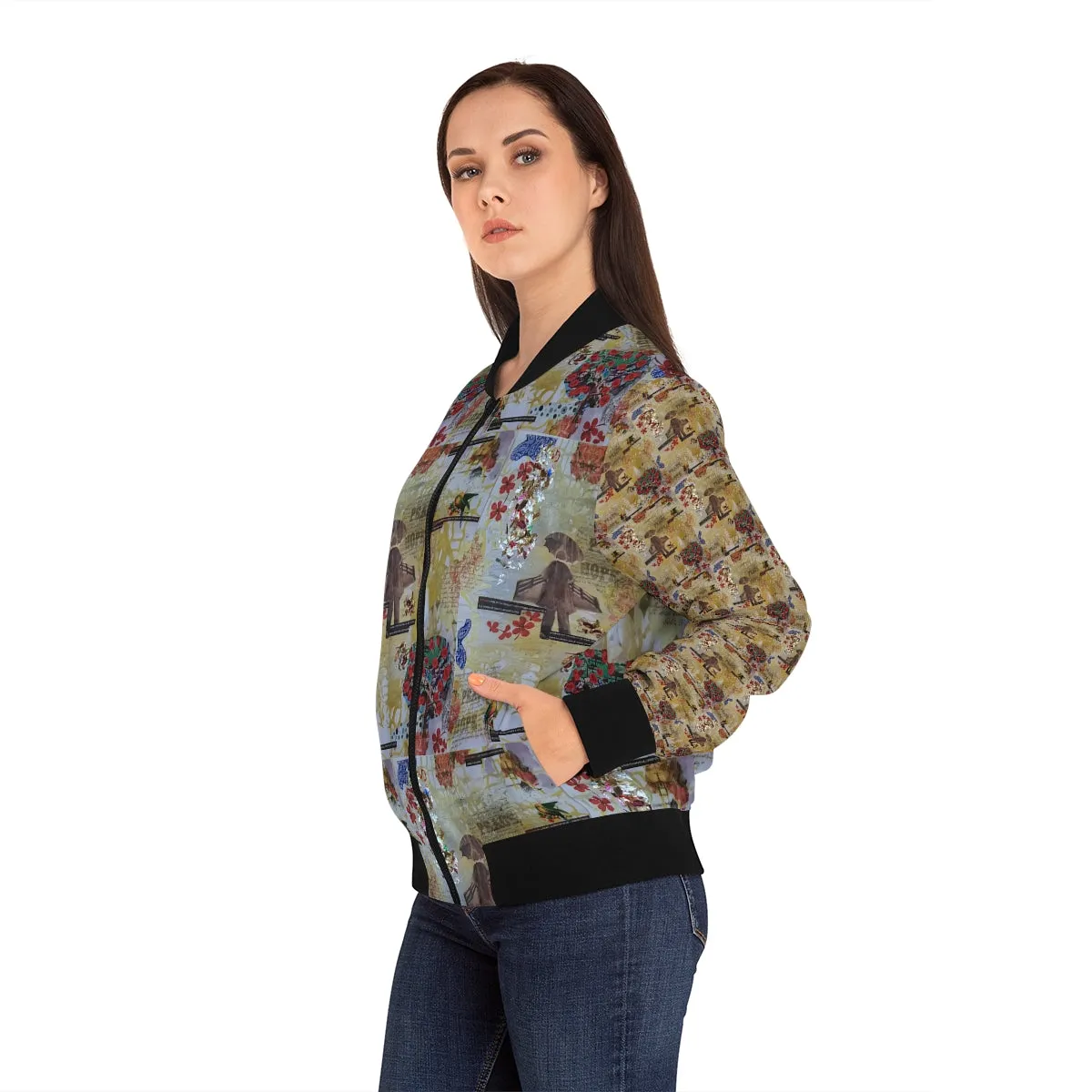 Women's Bomber Jacket (AOP) PATHWAYS