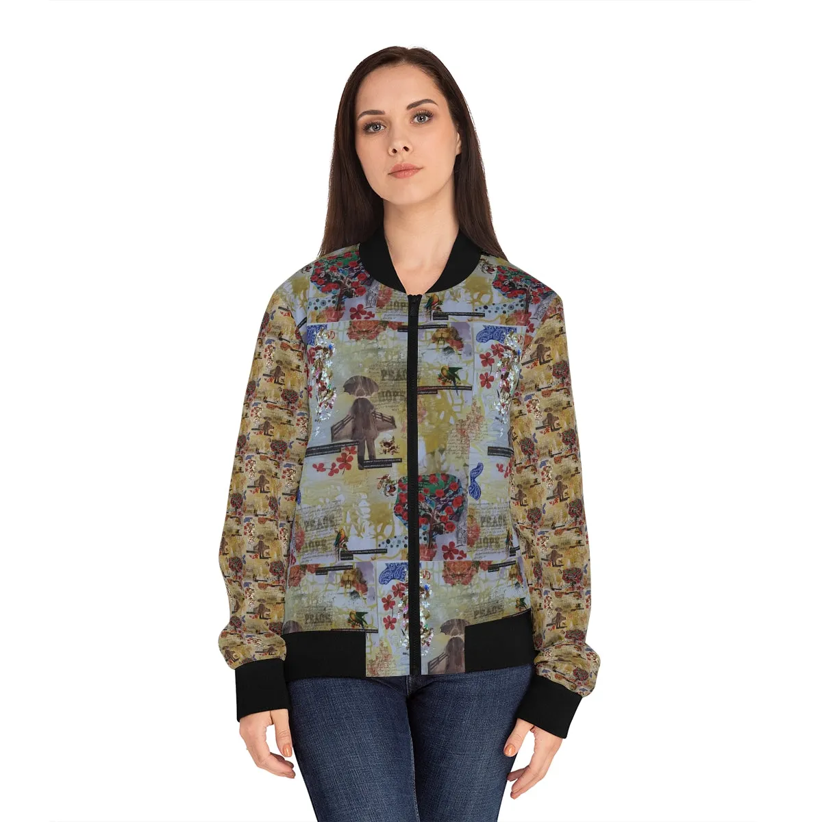 Women's Bomber Jacket (AOP) PATHWAYS