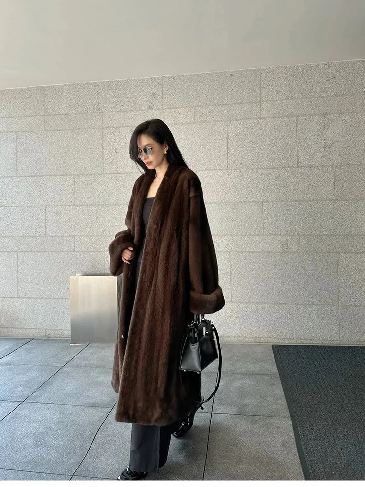 Women's Cozy Luxe Longline Faux Fur Coat