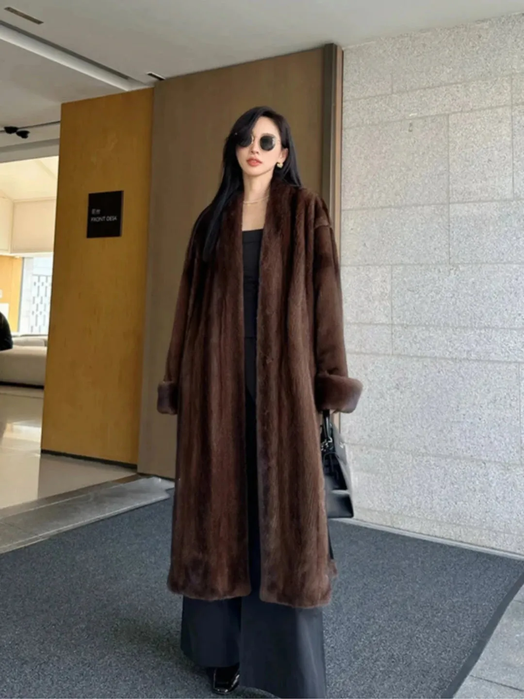 Women's Cozy Luxe Longline Faux Fur Coat