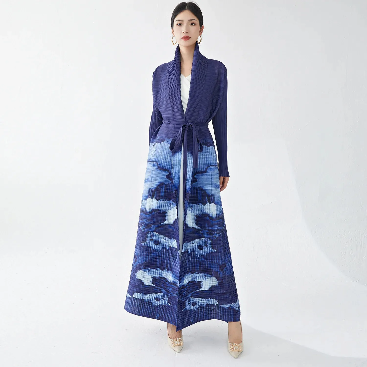 Women's Dreamy Japanese Pleated Maxi Coat