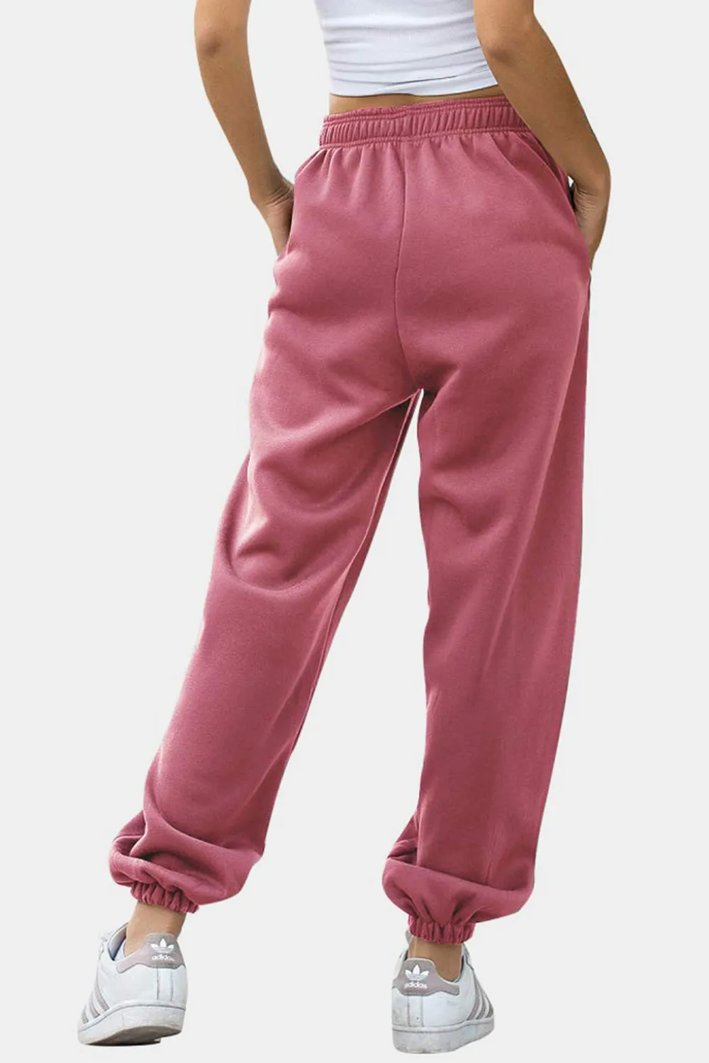 Womens FashionSweatpants Elastic Waist Joggers with Pockets