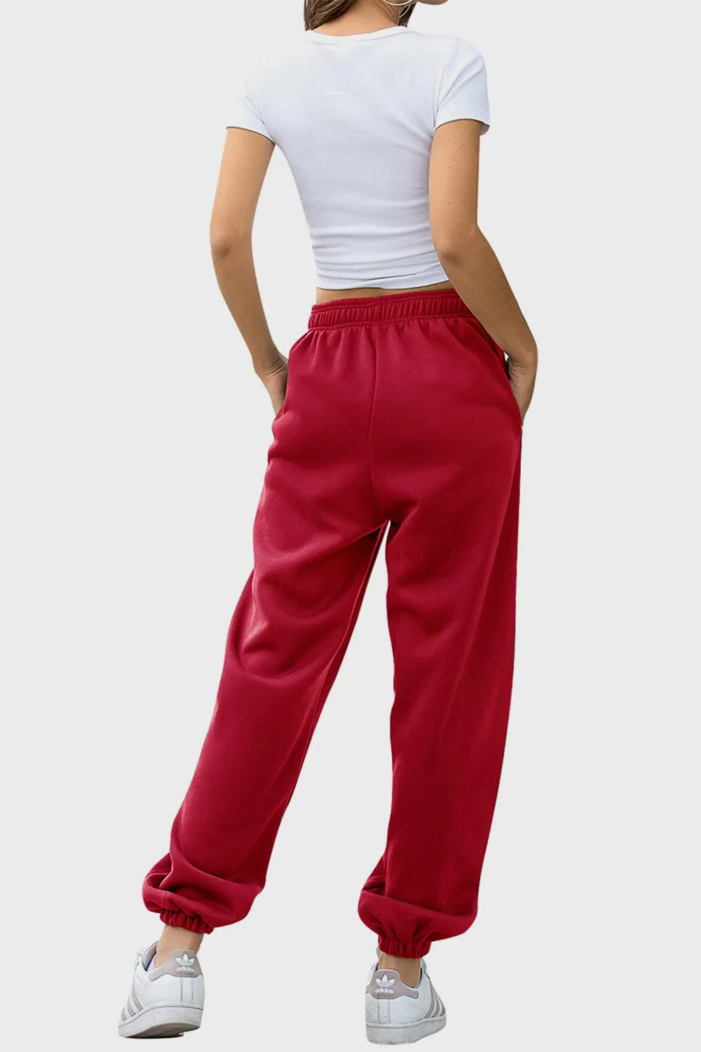 Womens FashionSweatpants Elastic Waist Joggers with Pockets