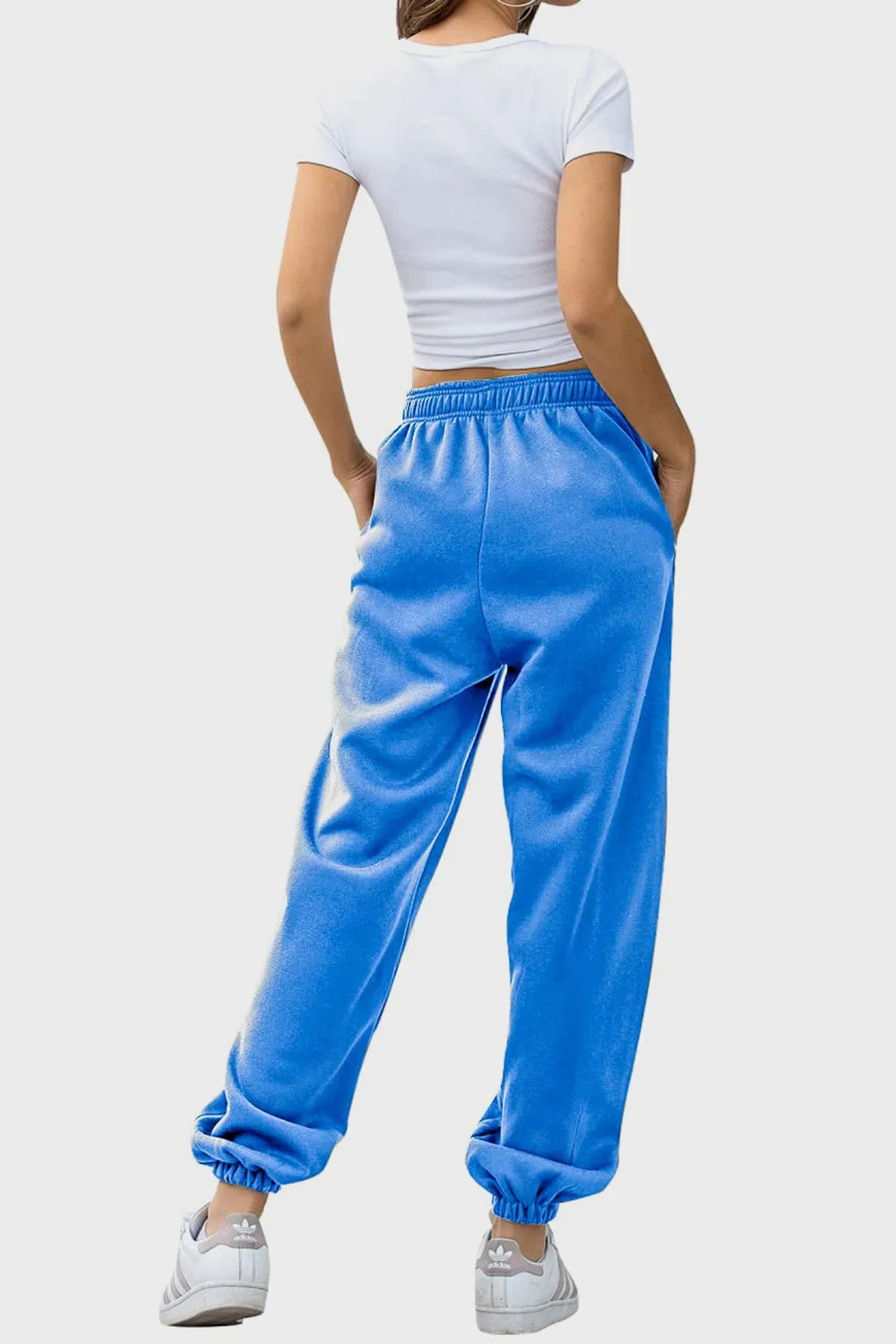 Womens FashionSweatpants Elastic Waist Joggers with Pockets