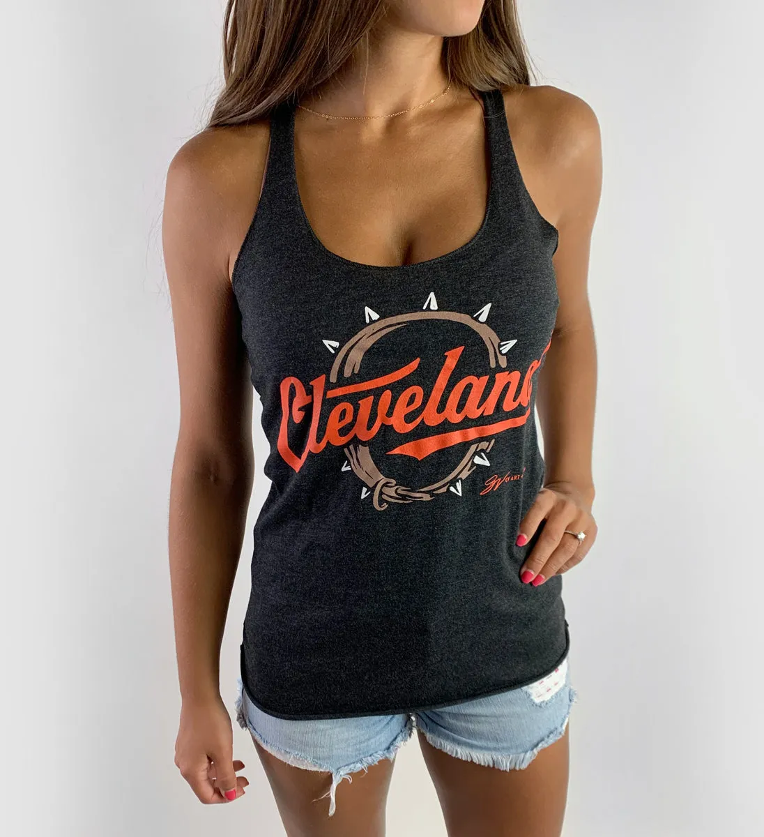 Women's Script Collar Racerback Tank