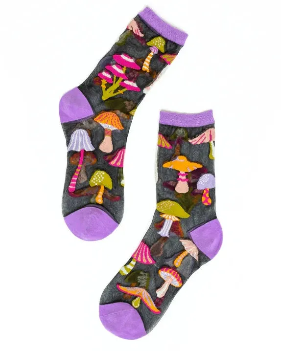 Women's Sheer Magic Mushrooms Socks