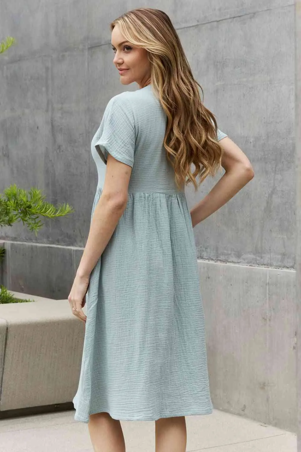 Women's Sweet Lovely By Jen Full Size Button Down Midi Dress